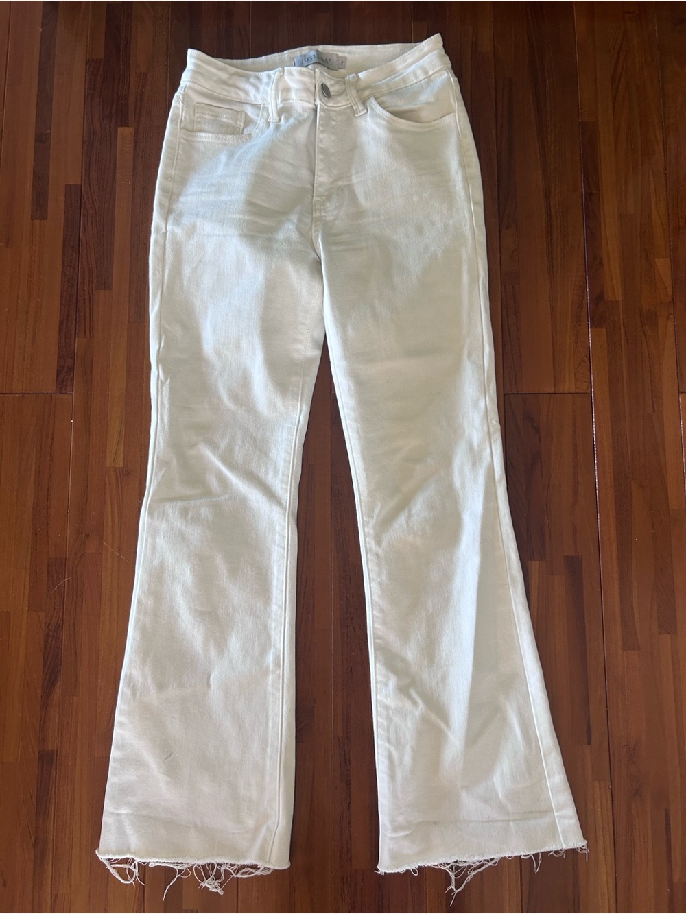 Just USA White High-Rise Jeans with Button Waist